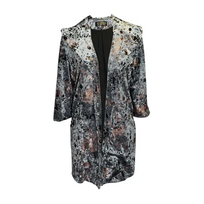 Jennafer Grace Women's Penelope Swing Jacket In Gunmetal Steer In Black