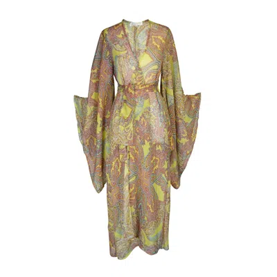 Jennafer Grace Women's Peridot Paisley Kimono In Multi