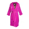 Jennafer Grace Women's Pink / Purple Azalea Velvet Reversible Koi Kimono In Pink/purple