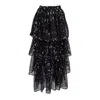 Jennafer Grace Women's Pink / Purple / Black Amethyst Stars Tiered Maxi Skirt In Pink/purple/black