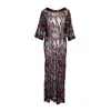 Jennafer Grace Women's Pink / Purple / Black Studio Shimmer Side Split Tunic In Pink/purple/black