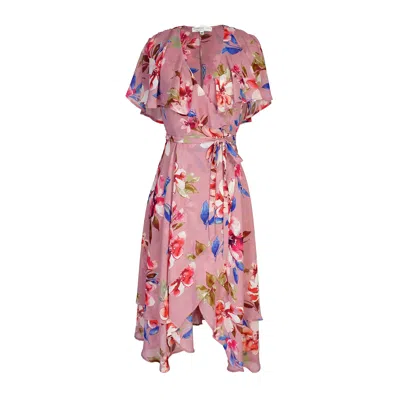 Jennafer Grace Women's Pink / Purple Lanie Flutter Wrap Dress In Pink/purple