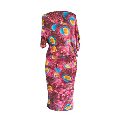 Jennafer Grace Women's Pink / Purple Pink Peacock Angle Dress In Pink/purple
