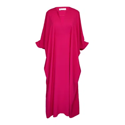 Jennafer Grace Women's Pink Talitha Cinched Waist Caftan In Brightest Berry