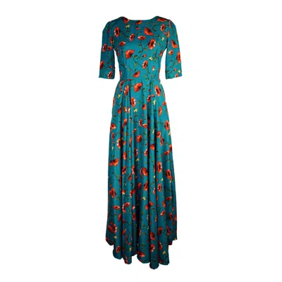 Jennafer Grace Women's Poppy Blue Fitted Maxi Dress