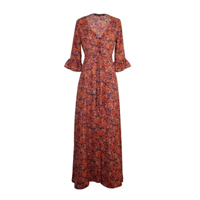 Jennafer Grace Women's Prairie Flora Dressing Gown In Red