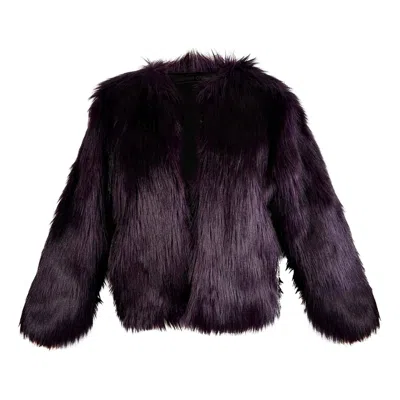 Jennafer Grace Women's Purple Shadow Amethyst Faux Fur Jacket