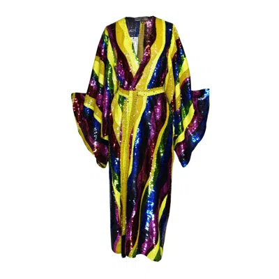 Jennafer Grace Women's Rainbow Road Sequin Kimono In Multi