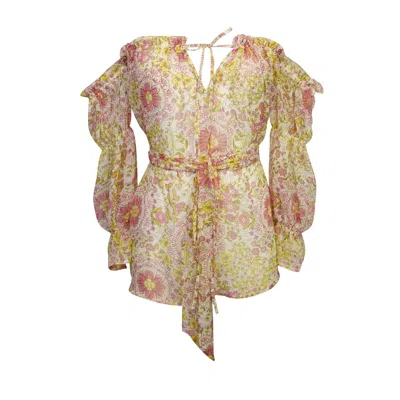 Jennafer Grace Women's Raquel Off The Shoulder Top In Flowerchild In Multi