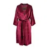 Jennafer Grace Women's Red Bordeaux Velvet Reversible Koi Kimono In Red