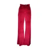 Jennafer Grace Women's Red Oxblood Velvet Bellbottoms In Red