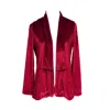Jennafer Grace Women's Red Oxblood Velvet Blazer In Red