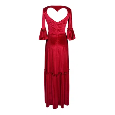 Jennafer Grace Women's Red Sangre Velvet Sweetheart Dress