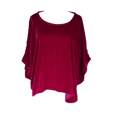 Jennafer Grace Women's Red Zandra Silk Velvet Scarf Top