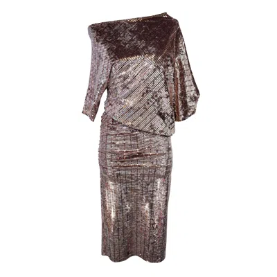 Jennafer Grace Women's Rose Gold Discotron Ultraluxe Angle Dress In Metallic