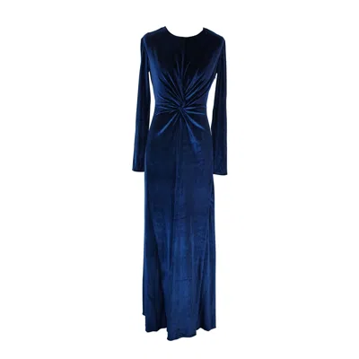 Jennafer Grace Women's Royal Velvet Knot Dress In Blue