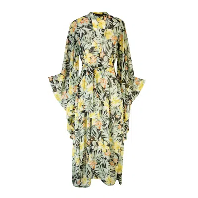 Jennafer Grace Women's Serenity Patina Kimono In Yellow