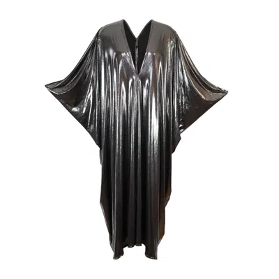 Jennafer Grace Women's Silver Mercury Caftan Kaftan Dress In Black