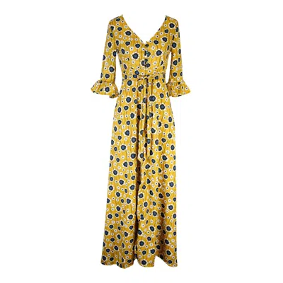 Jennafer Grace Women's Sunflower Dressing Gown In Gold In Yellow