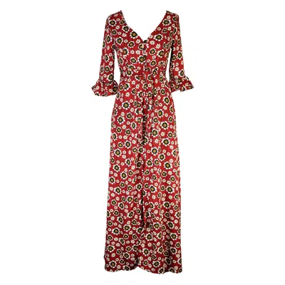 Jennafer Grace Women's Sunflower Dressing Gown In Rouge In Multi
