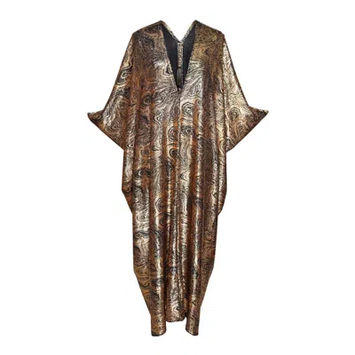 Jennafer Grace Women's Sunset Current Sequin Caftan Kaftan Dress In Gold