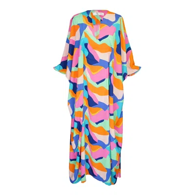 Jennafer Grace Women's Talitha Cinched Waist Caftan In Das Fest In Multi