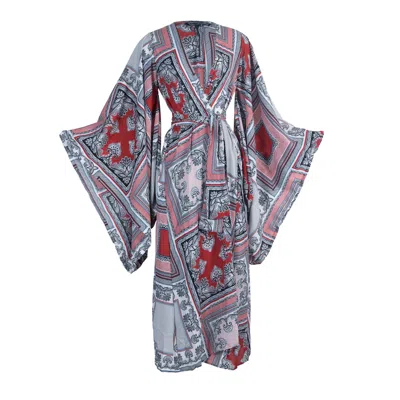Jennafer Grace Women's The Quincy Kimono In Blue/red/white