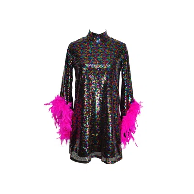 Jennafer Grace Women's Time Warp Sequin Mod Mini In Animal Print