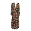 Jennafer Grace Women's Triana Tiger Minaret Dress In Multi