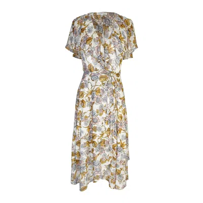 Jennafer Grace Women's White Blanca Flutter Wrap Dress In Multi