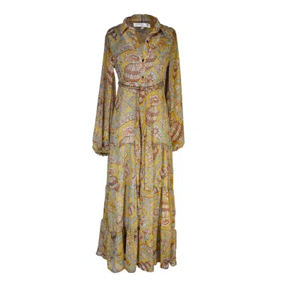 Jennafer Grace Women's Yellow / Orange / Brown Agnes Bookie Maxi Dress In Yellow/orange/brown