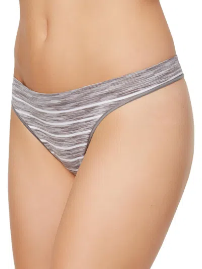 Jenni By Jennifer Moore Womens Seamless Space Dye Thong Panty In Grey