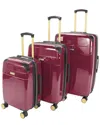Jenni Chan Entin 3pc Hardside Spinner Set In Red
