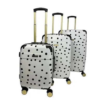 Jenni Chan Polka Dot 3-pc. Hardside Luggage Set In Gray