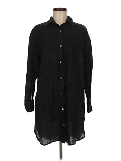 Pre-owned Jenni Kayne 3/4 Sleeve Button Down Shirt In Black