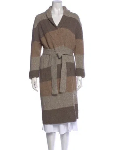 Pre-owned Jenni Kayne Alpaca Striped Sweater In Neutral