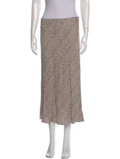 Pre-owned Jenni Kayne Animal Print Knee-length Skirt In Neutral