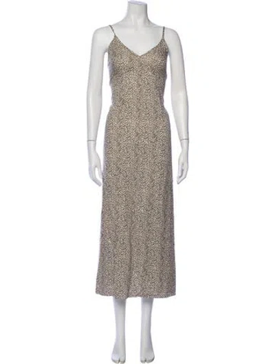Pre-owned Jenni Kayne Animal Print Long Dress In Neutral