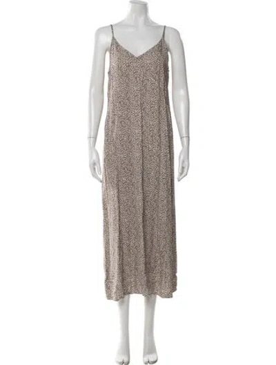 Pre-owned Jenni Kayne Animal Print Midi Length Dress In Gray