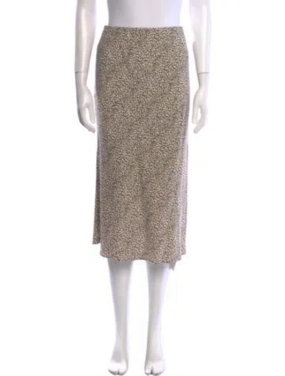Pre-owned Jenni Kayne Animal Print Midi Length Skirt In Brown