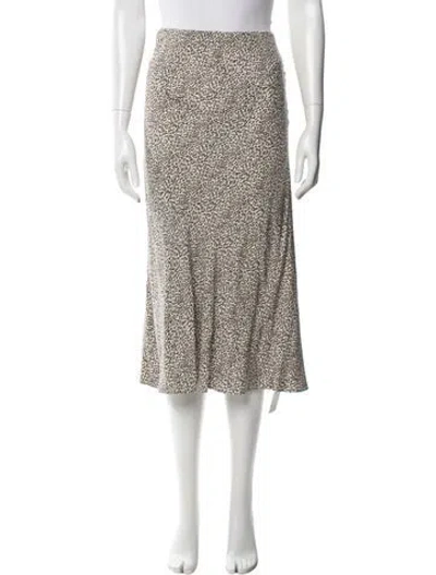 Pre-owned Jenni Kayne Animal Print Midi Length Skirt In Multi