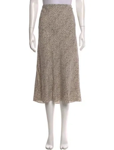Pre-owned Jenni Kayne Animal Print Midi Length Skirt In Neutral