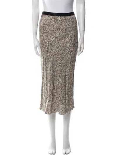 Pre-owned Jenni Kayne Animal Print Midi Length Skirt In Neutral