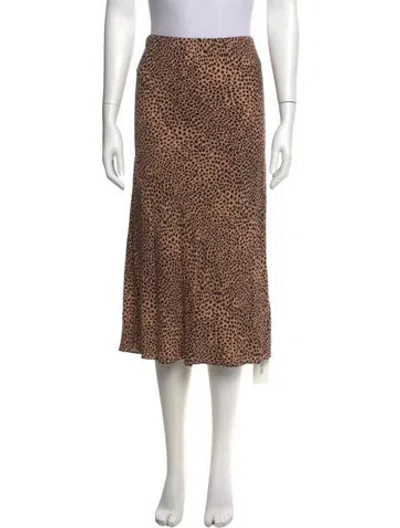 Pre-owned Jenni Kayne Animal Print Midi Length Skirt In Neutral