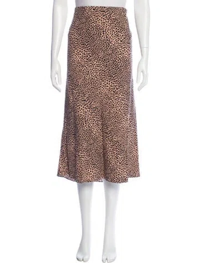 Pre-owned Jenni Kayne Animal Print Midi Length Skirt In Neutral