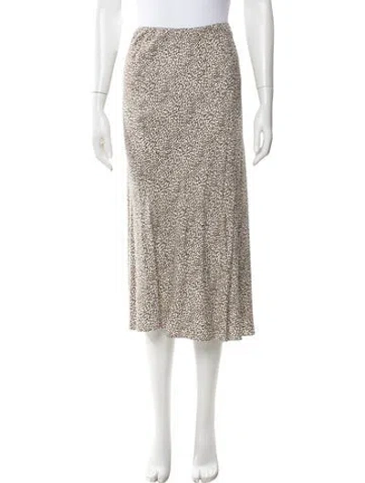 Pre-owned Jenni Kayne Animal Print Midi Length Skirt In Neutral