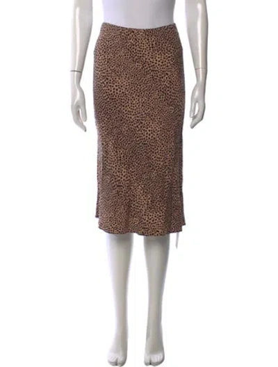 Pre-owned Jenni Kayne Animal Print Midi Length Skirt In Neutral