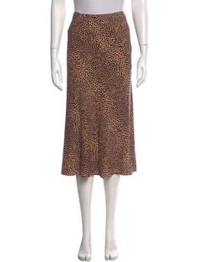 Pre-owned Jenni Kayne Animal Print Midi Length Skirt In Neutral