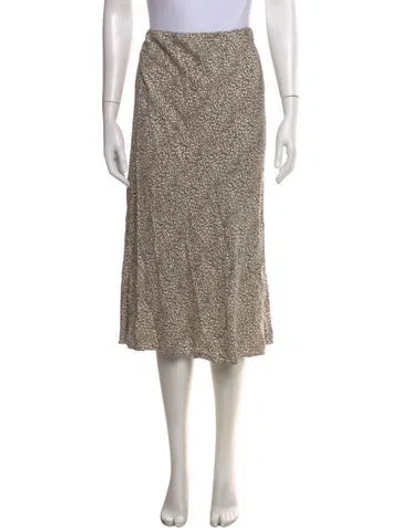Pre-owned Jenni Kayne Animal Print Midi Length Skirt In Neutral