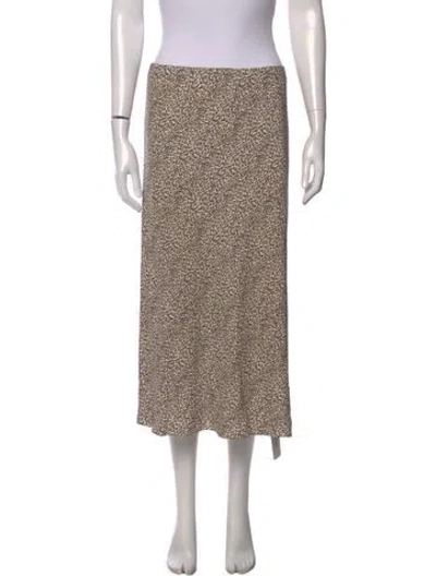 Pre-owned Jenni Kayne Animal Print Midi Length Skirt In Neutral